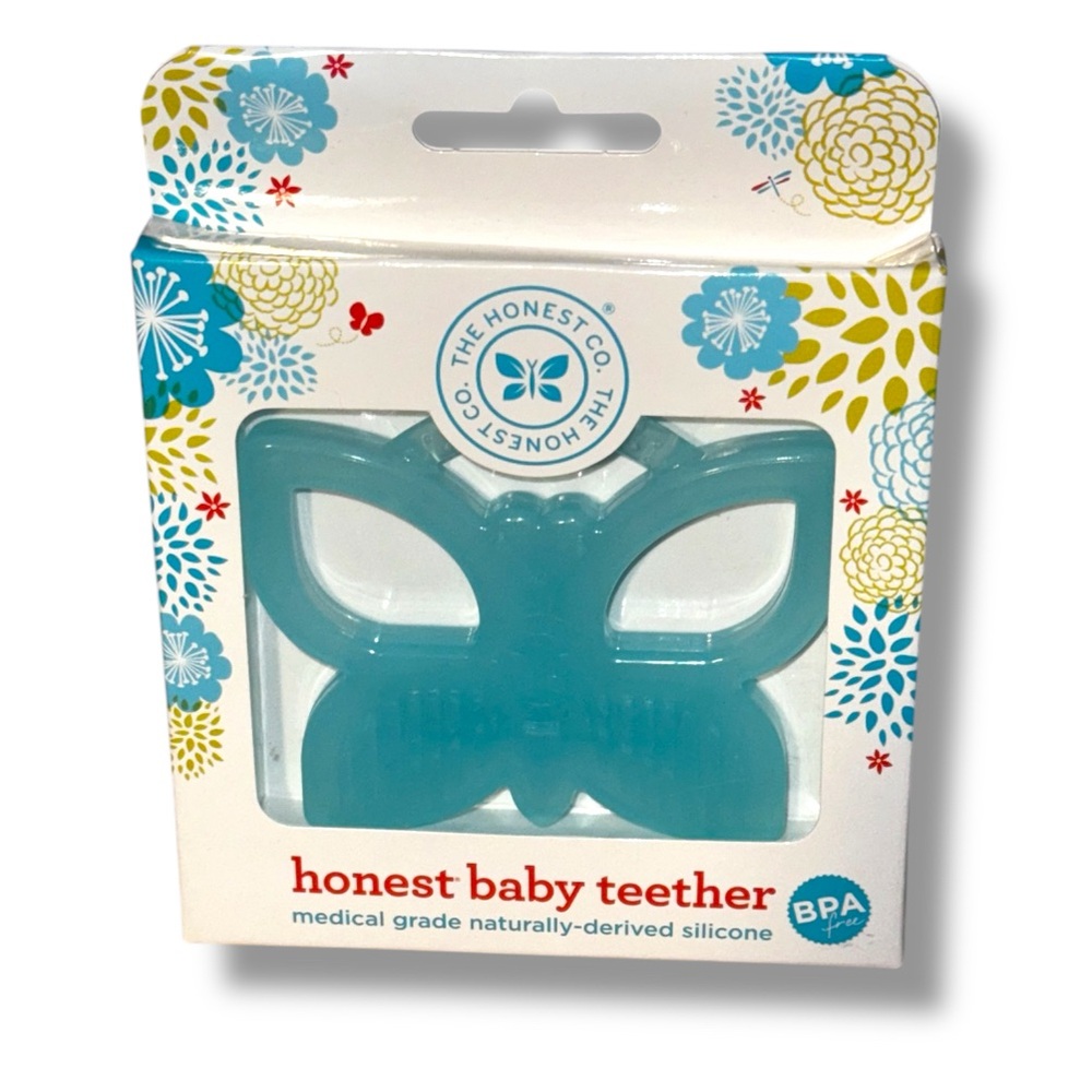 THE HONEST CO. Blue Baby Silicone Teether